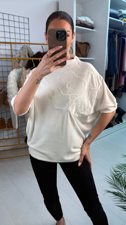 Remi Floral Detailed 3/4 Sleeve Jumper