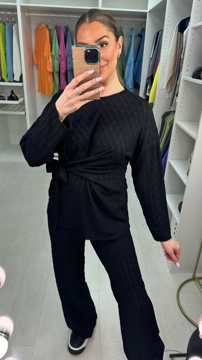 Lindie Textured Tie Front Co-Ord Set