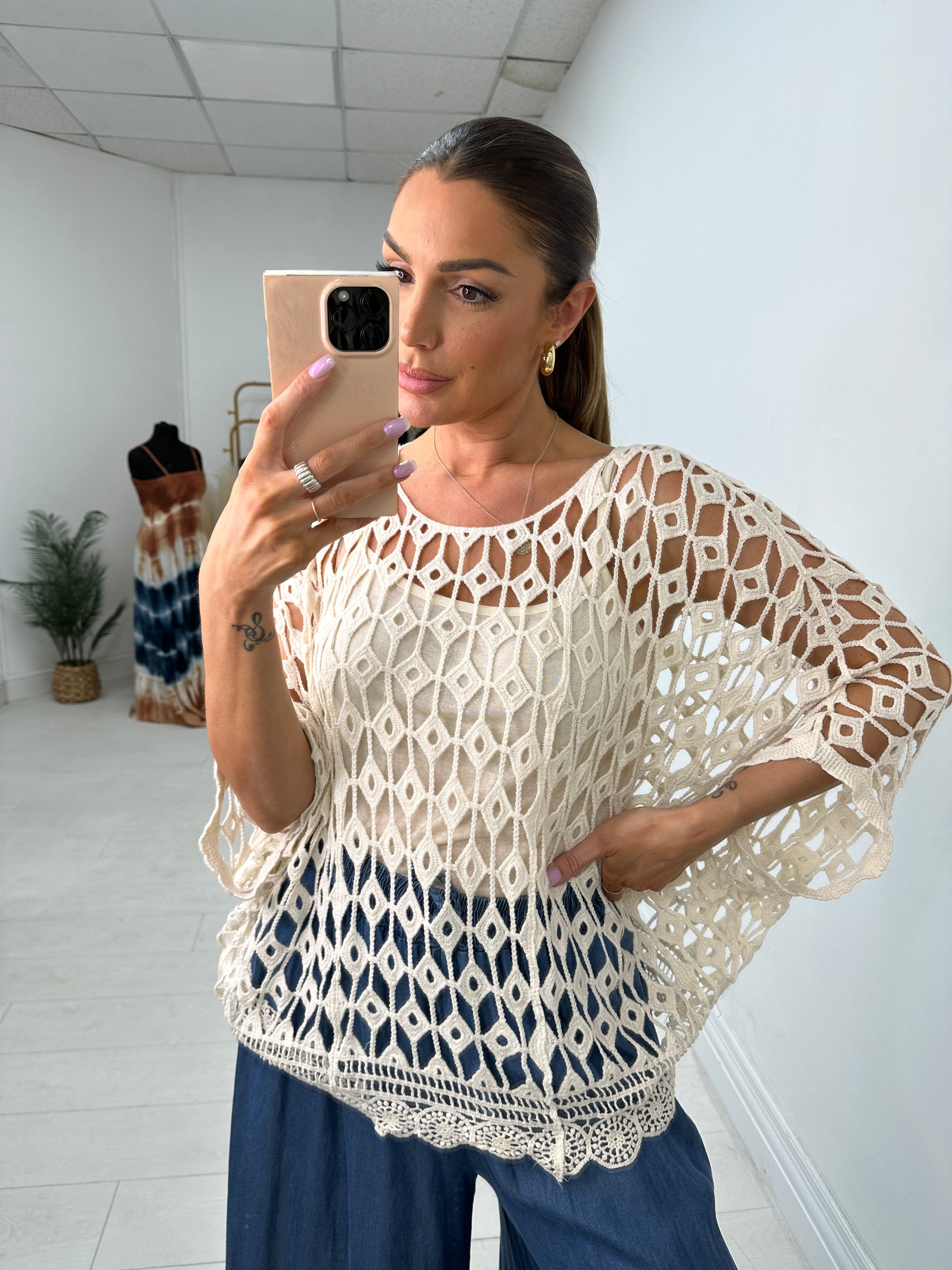 Queensland Crochet Batwing Top