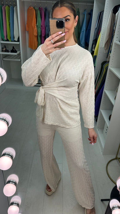 Lindie Textured Tie Front Co-Ord Set