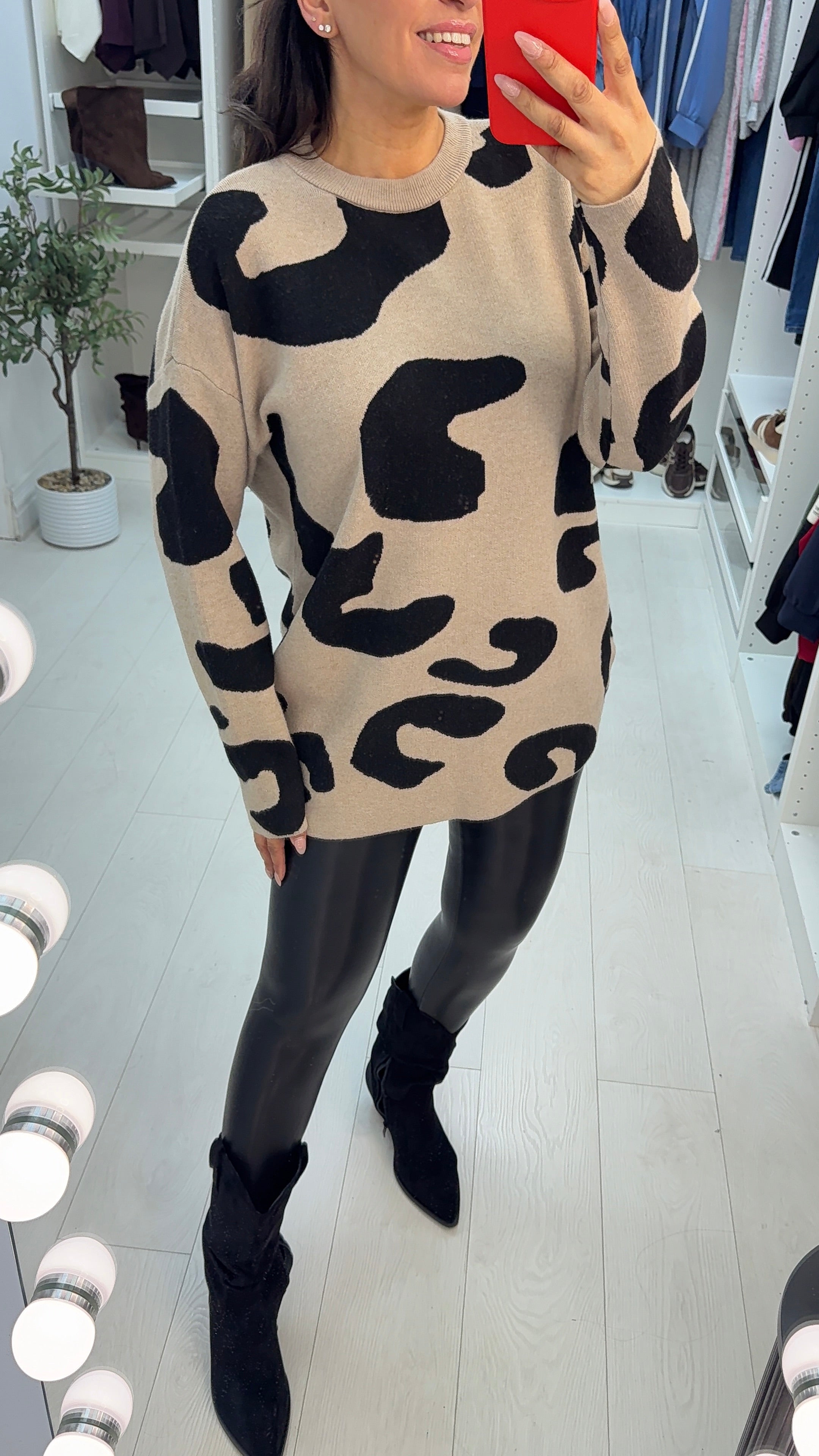Quille Animal Print Loose Fit Jumper