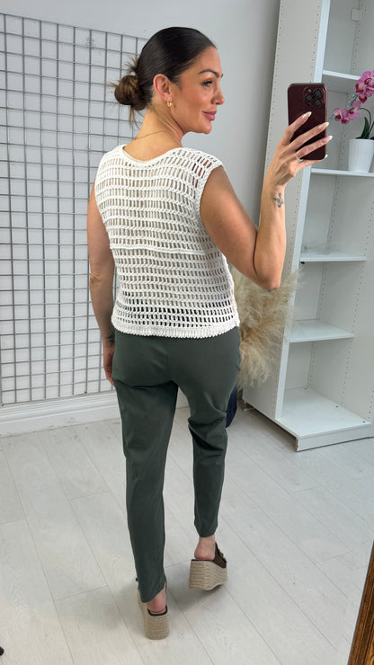 Derin Sequin Crochet Detail Cardigan