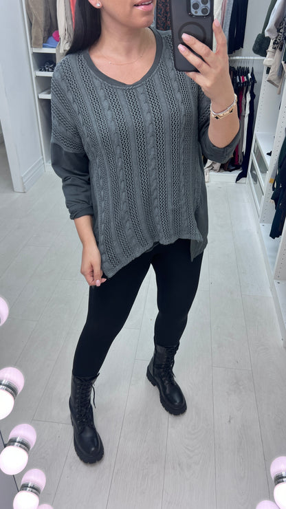 Bradey Knitted Front Sweatshirt