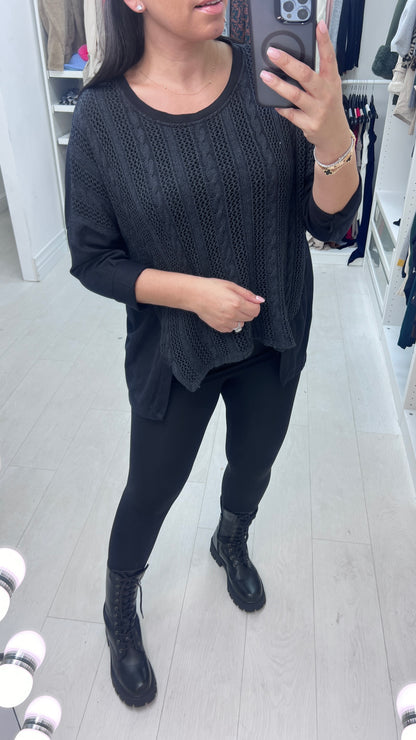 Bradey Knitted Front Sweatshirt