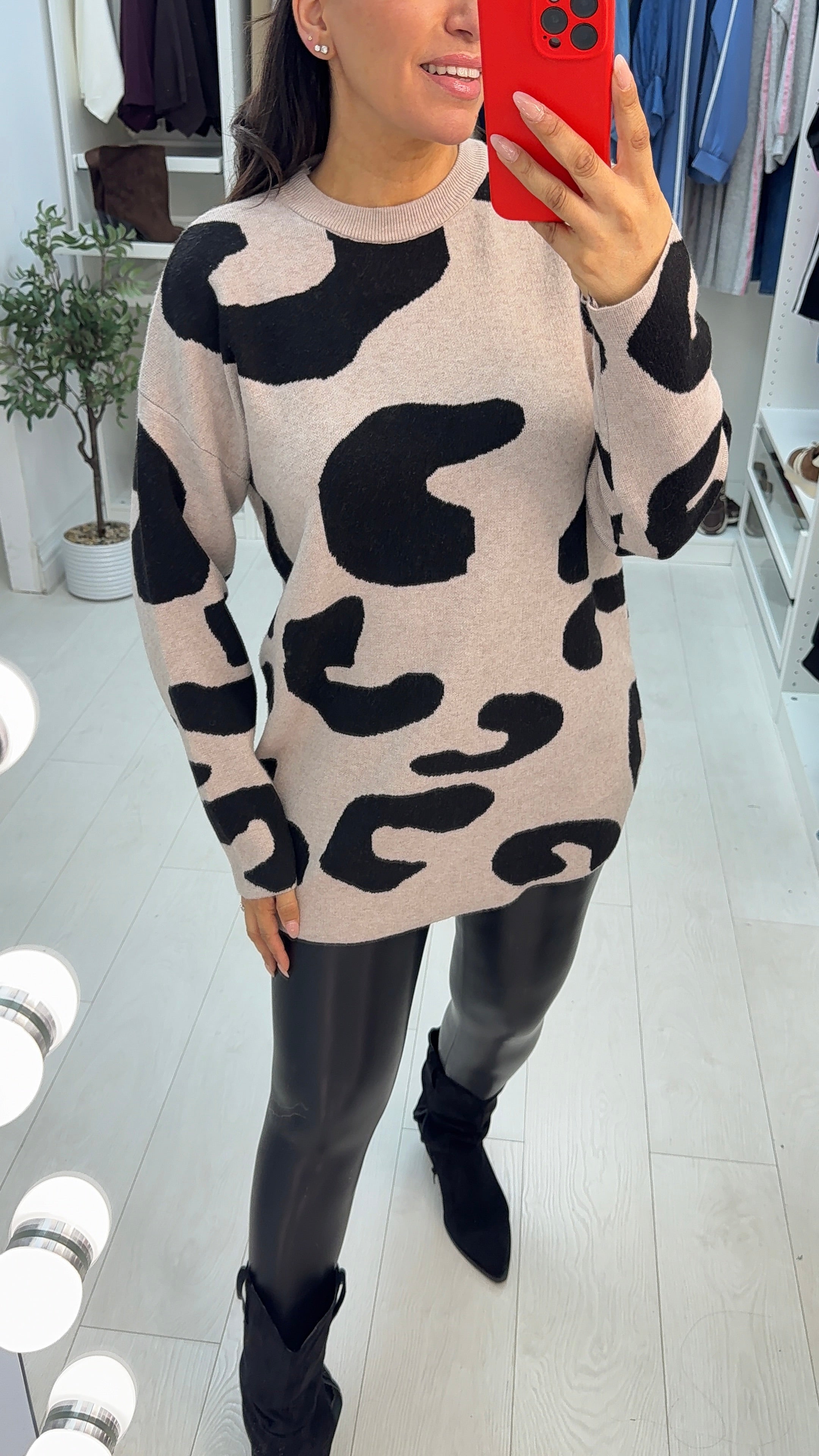 Quille Animal Print Loose Fit Jumper