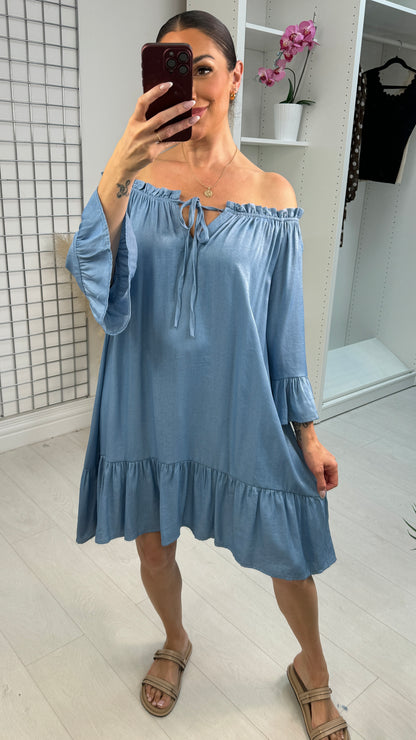 Kinsley Off-Shoulder Smock Dress