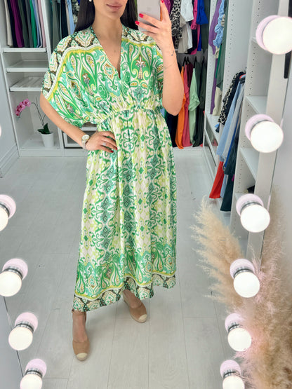 Clare Abstract Print Drop Shoulder Maxi Dress