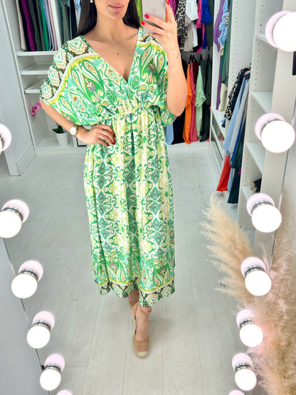 Clare Abstract Print Drop Shoulder Maxi Dress