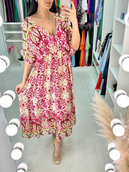 Clare Abstract Print Drop Shoulder Maxi Dress