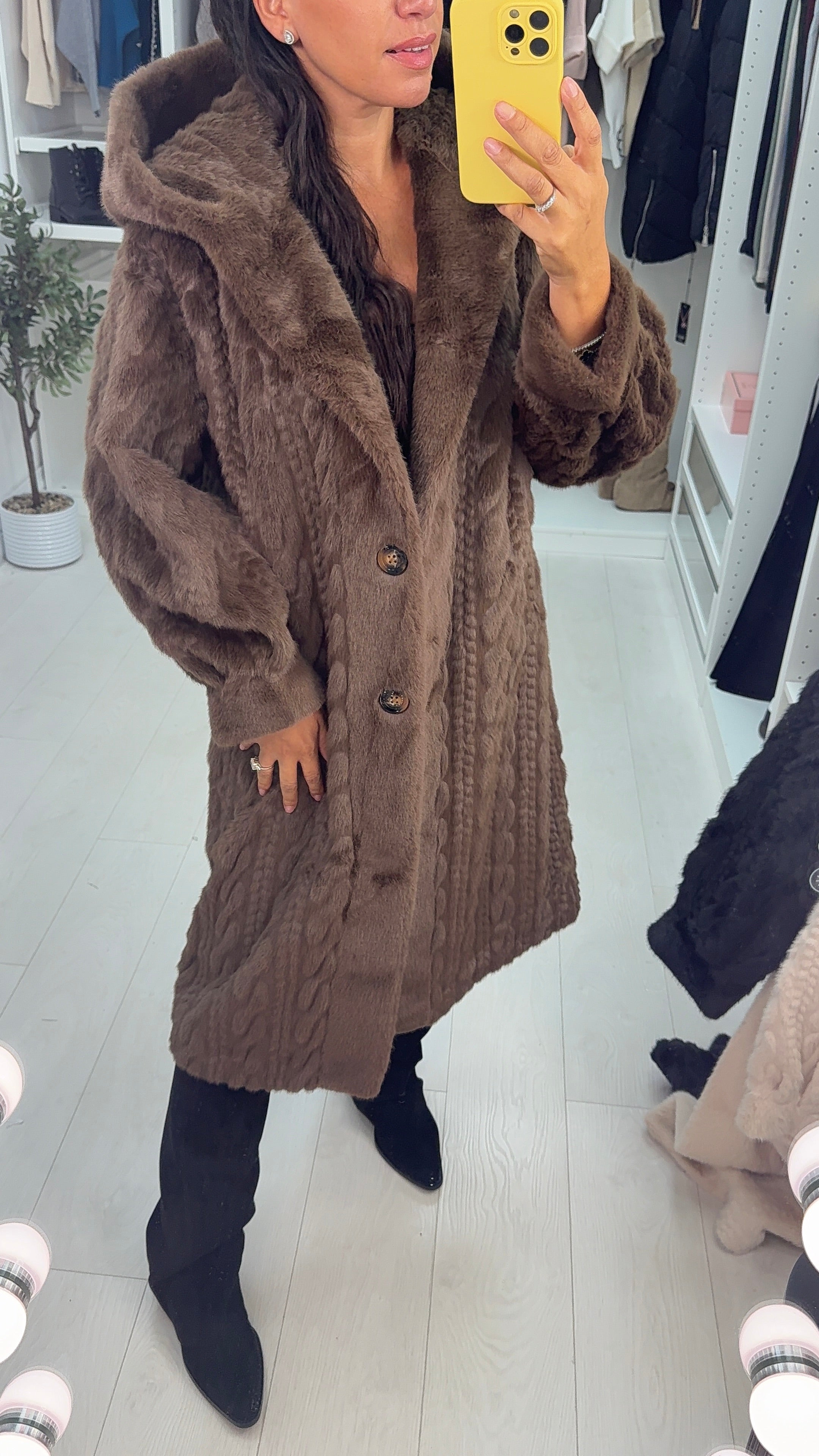 Nerisse Faux Fur Hooded Coat