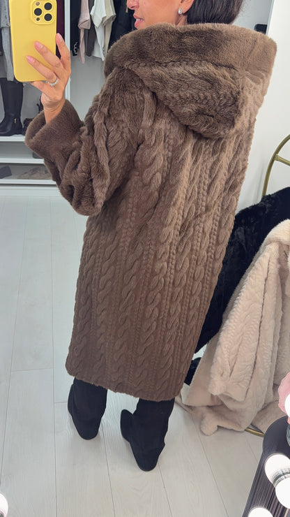 Nerisse Faux Fur Hooded Coat