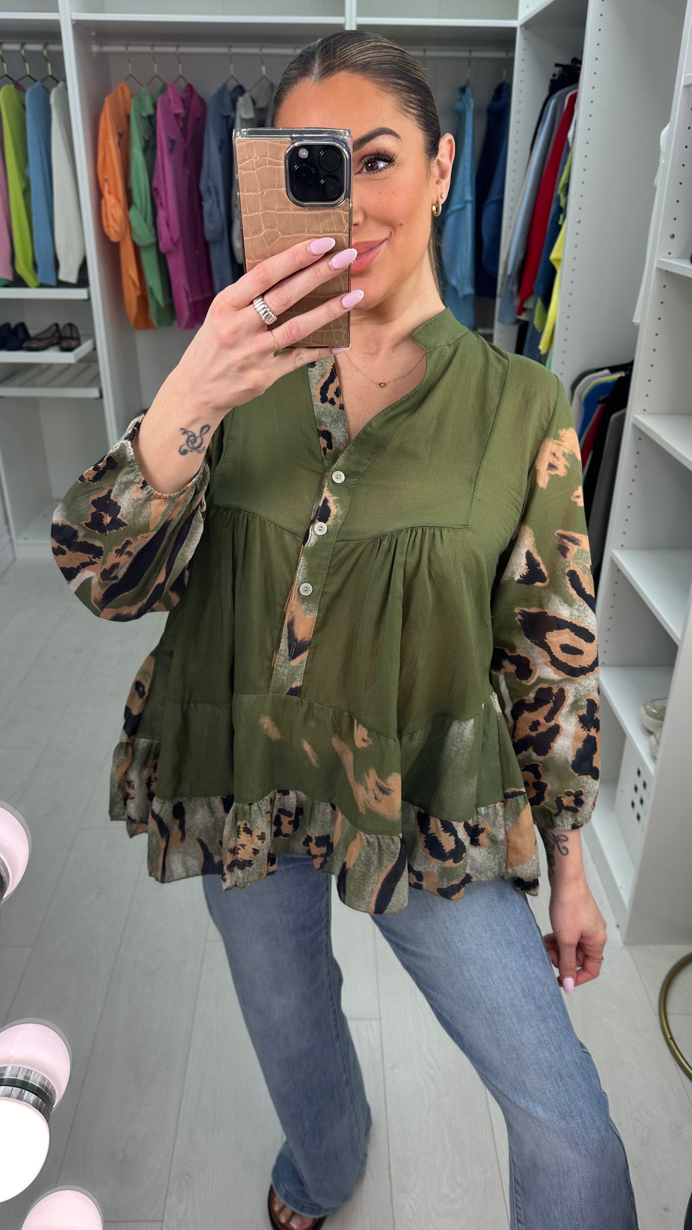 Pamela Animal Pattern Lightweight Blouse