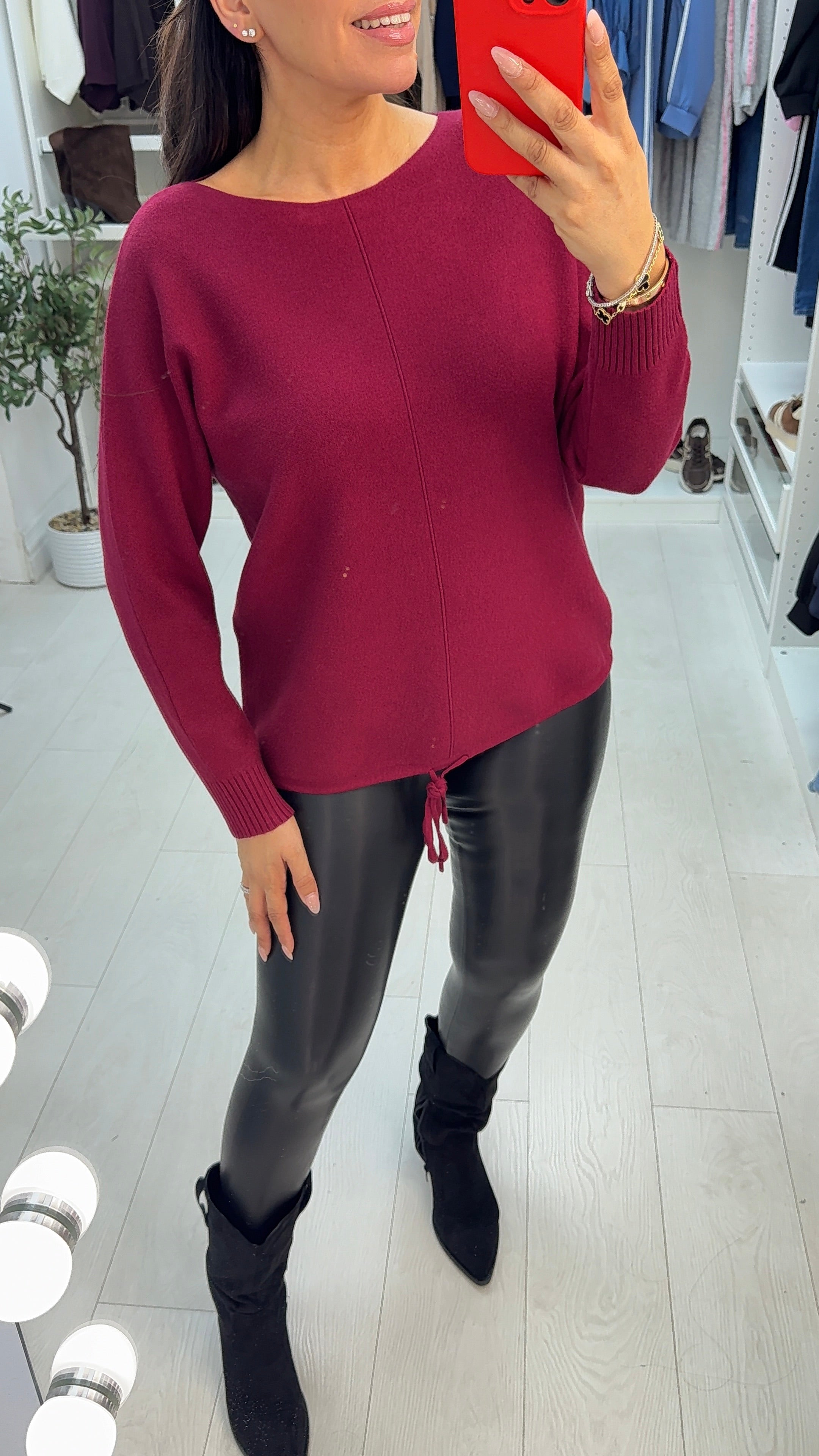 Wyona Plain Drawstring Hem Jumper