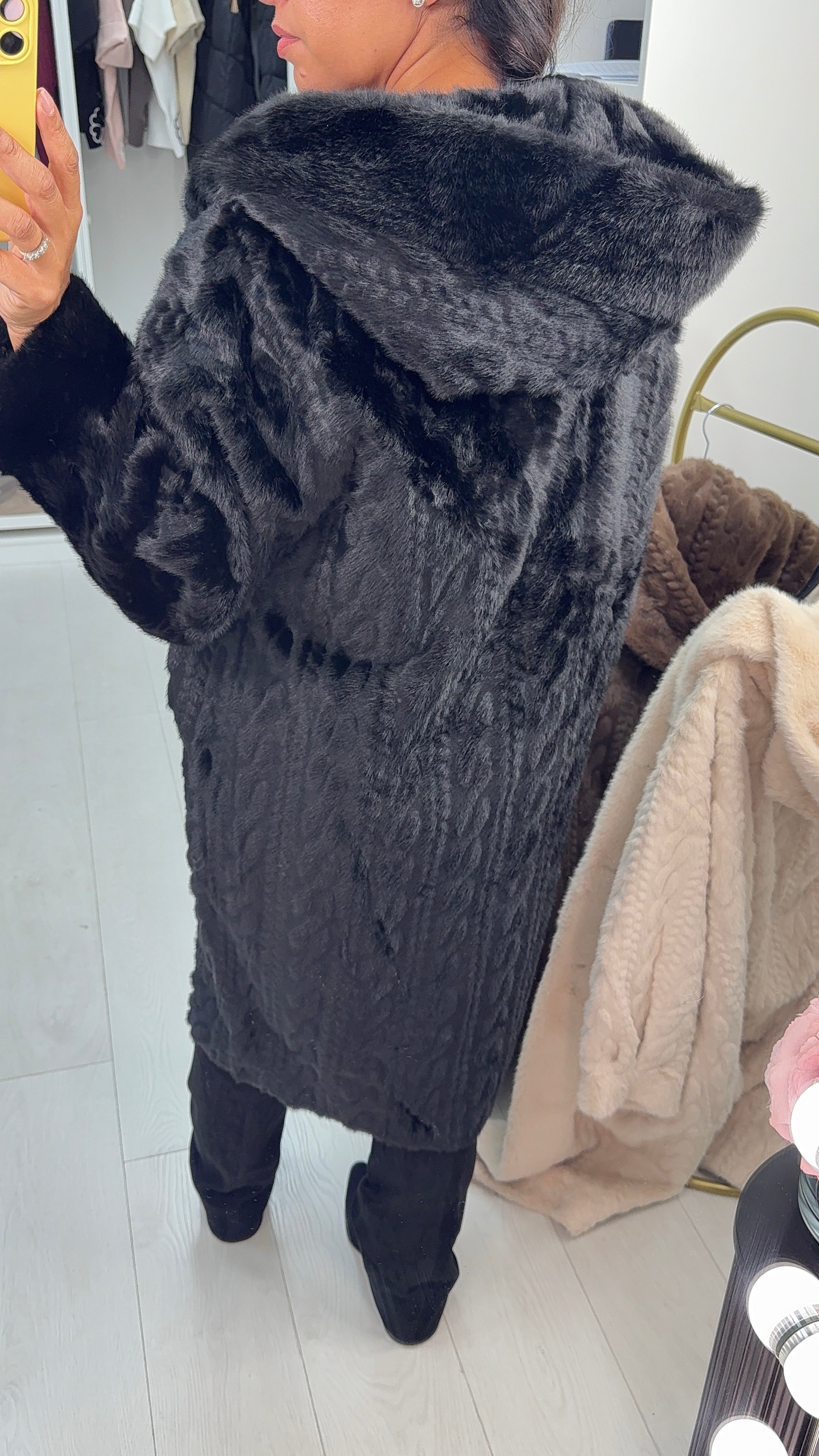 Nerisse Faux Fur Hooded Coat