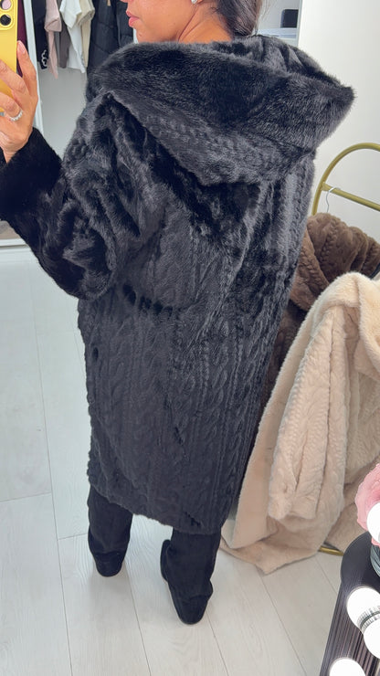 Nerisse Faux Fur Hooded Coat