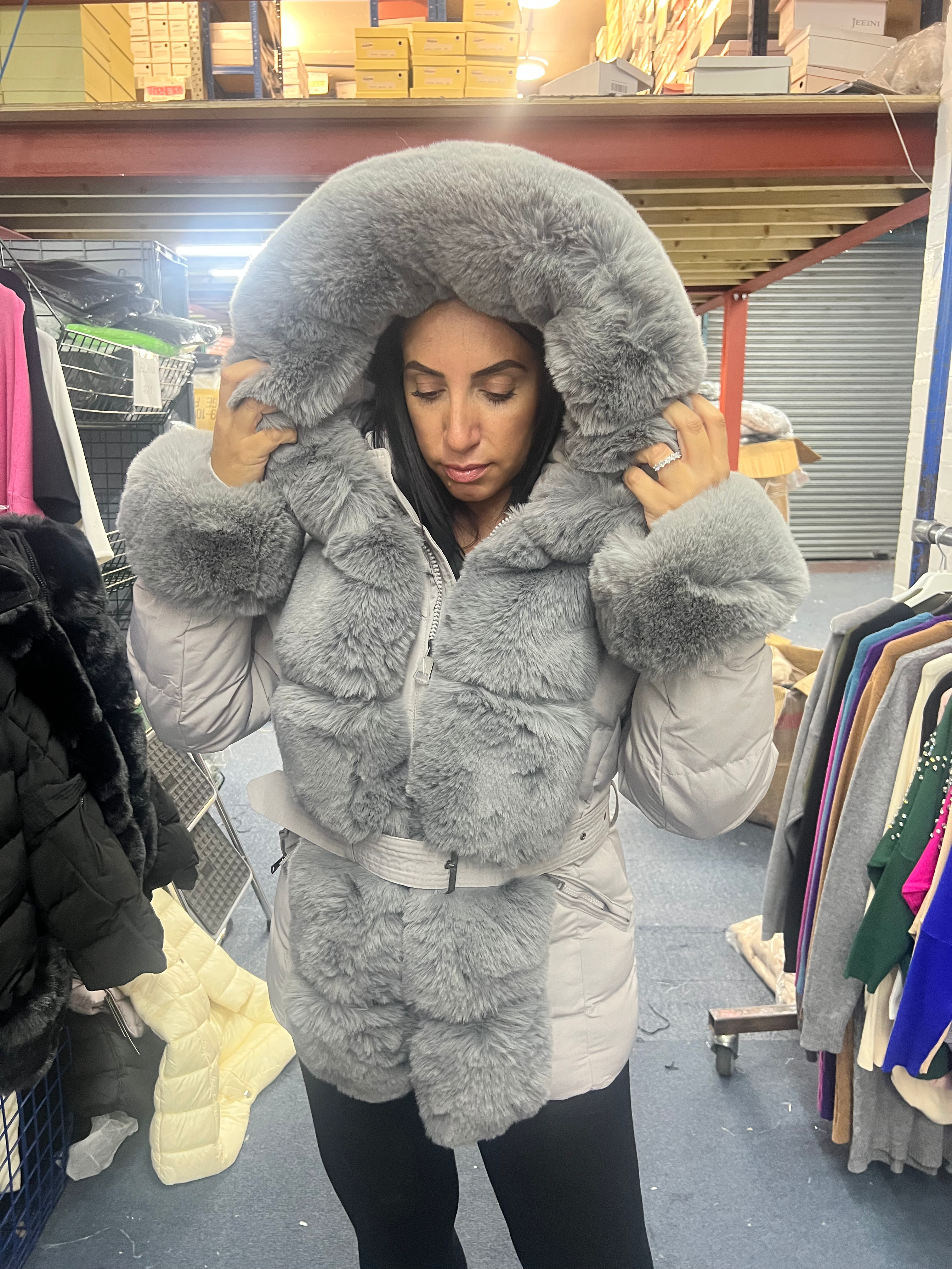 Faux fur 2025 coat size 10