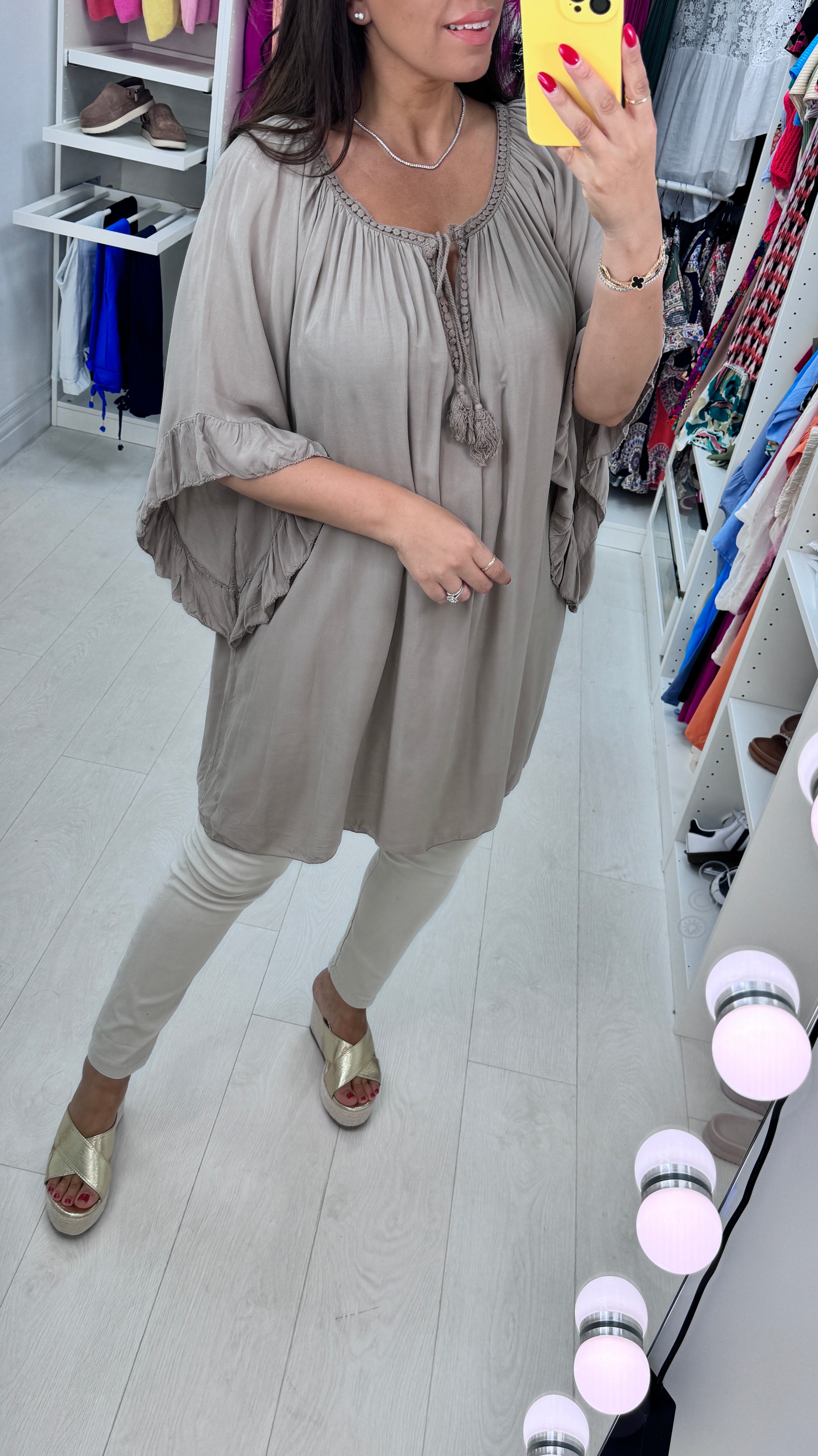 Valeria Crochet Neck Lightweight Top