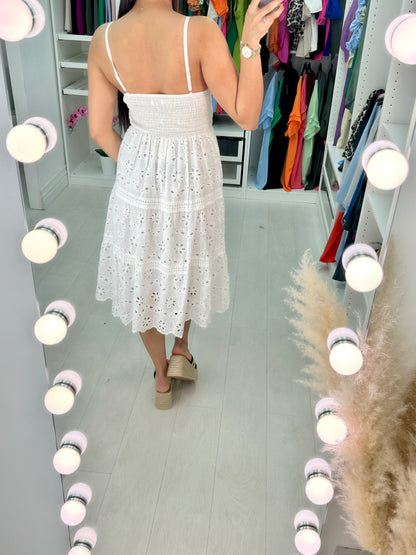 Lennox Pearl Detail Embroidery Dress