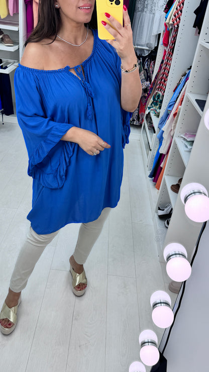 Valeria Crochet Neck Lightweight Top