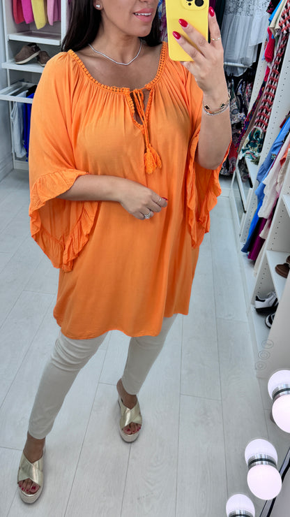 Valeria Crochet Neck Lightweight Top