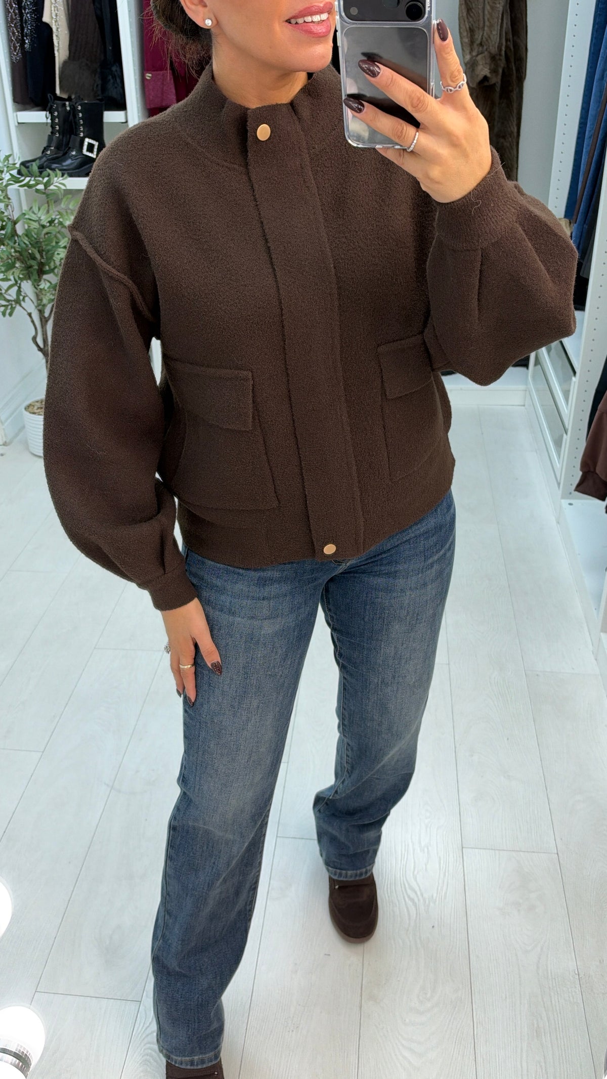 Lilith Plain Pocket Front Cardi Jacket
