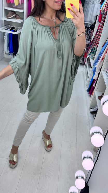 Valeria Crochet Neck Lightweight Top