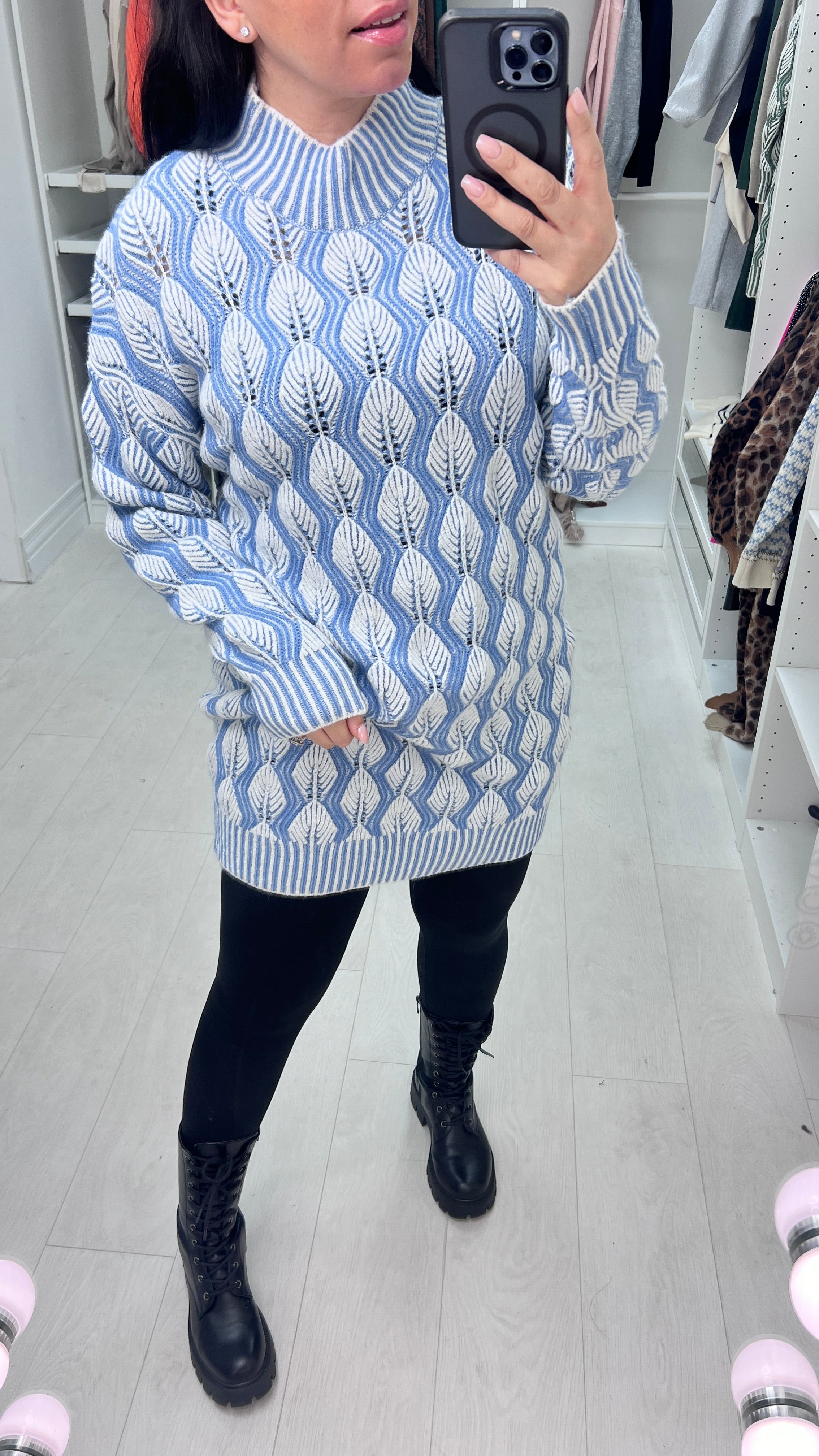 Kapri Leaf Pattern Jumper Dress