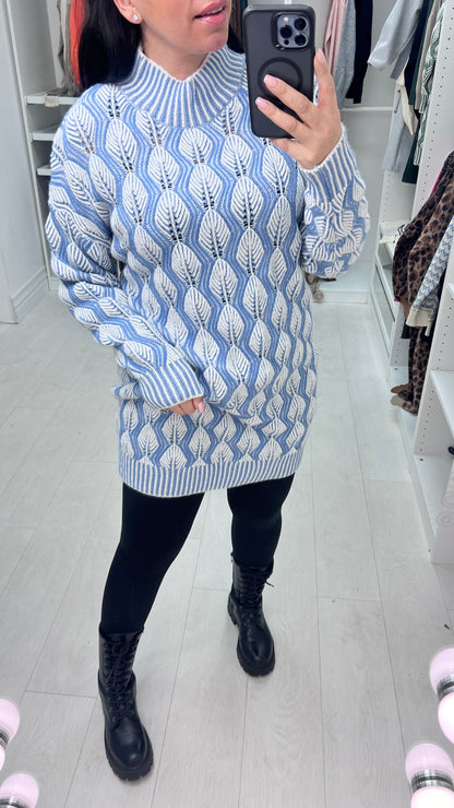 Kapri Leaf Pattern Jumper Dress
