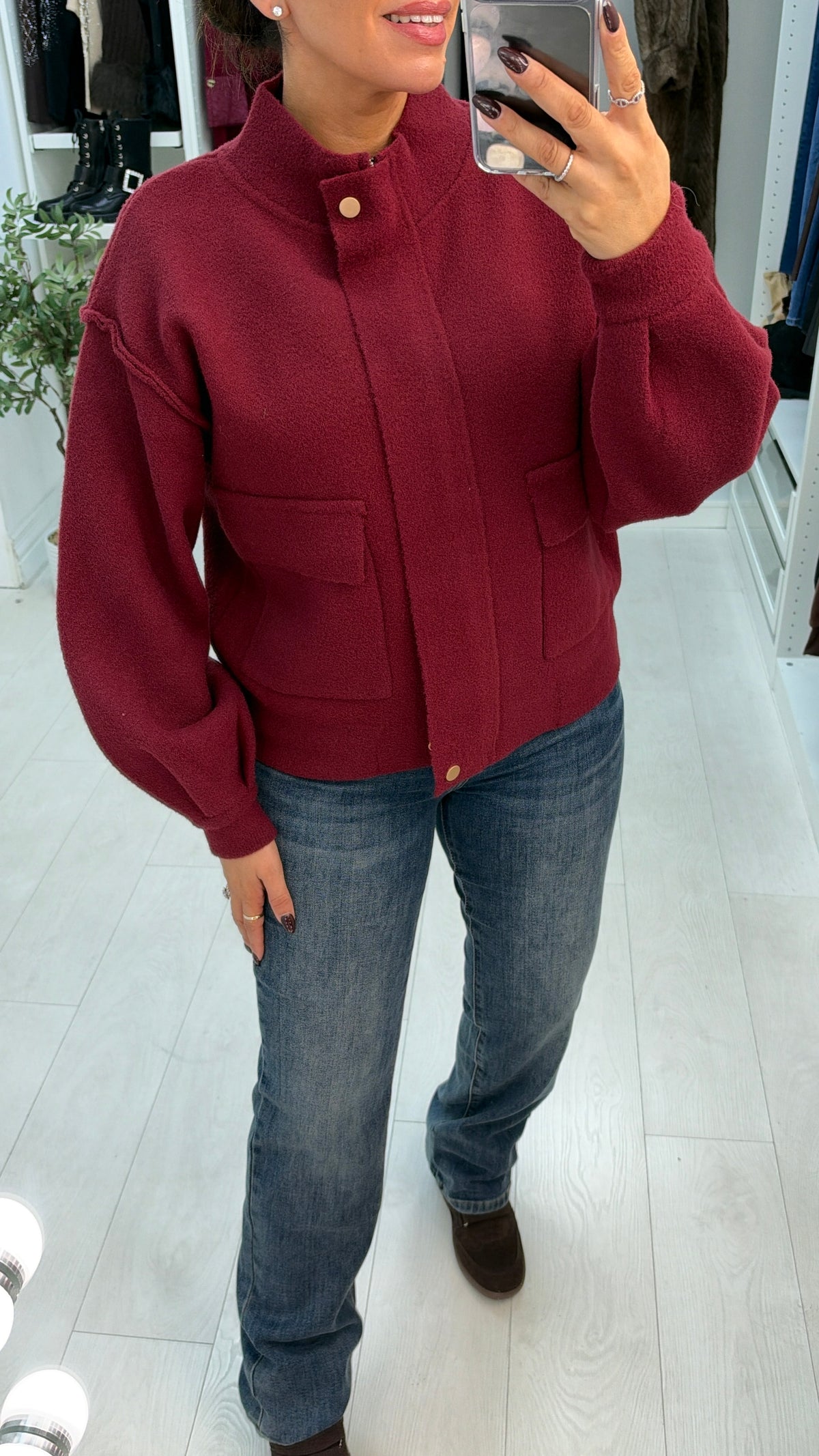 Lilith Plain Pocket Front Cardi Jacket