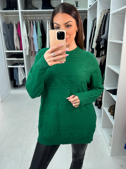 Cathleen Plain Oversized Cable Knit Jumper