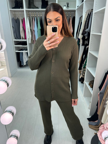 Ditah Plain Ribbed Loungewear Set