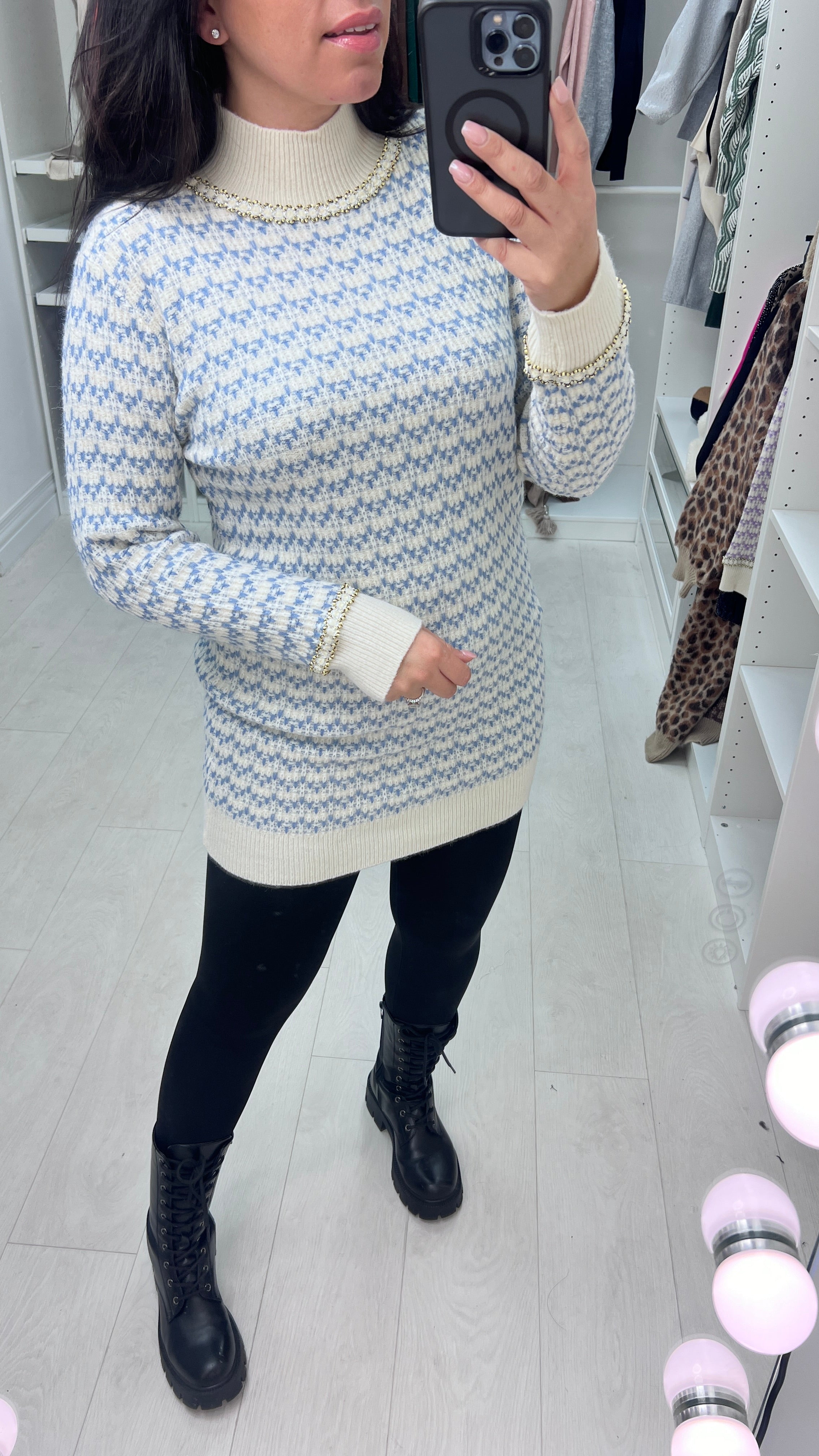 Gabriele Boucle Effect Knit Jumper Dress