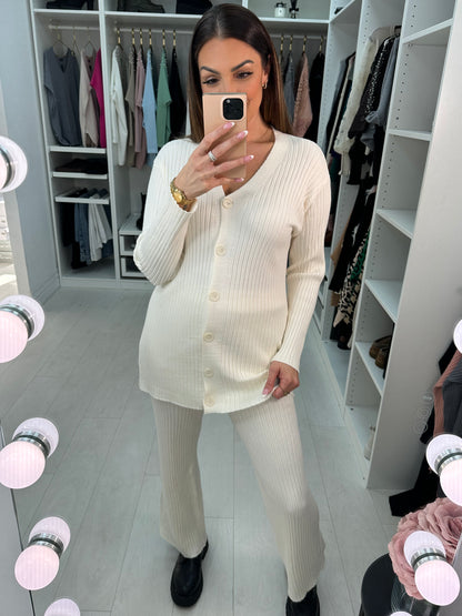 Ditah Plain Ribbed Loungewear Set