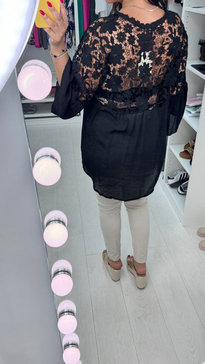 Cheyenne Plain Crochet Blouse