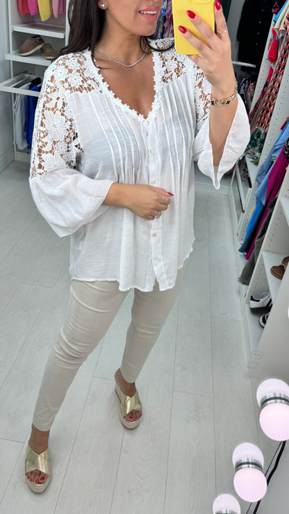 Cheyenne Plain Crochet Blouse