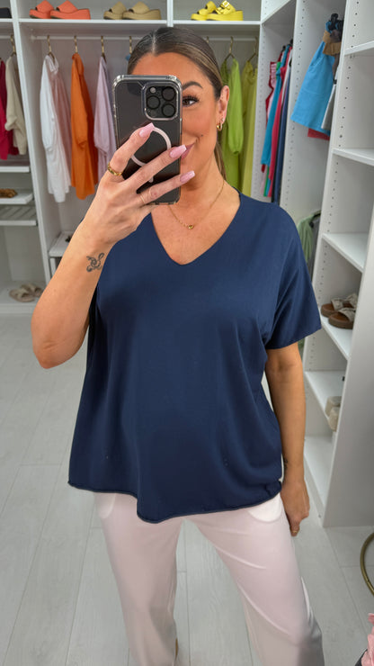 Imena Plain V Neck T-Shirt