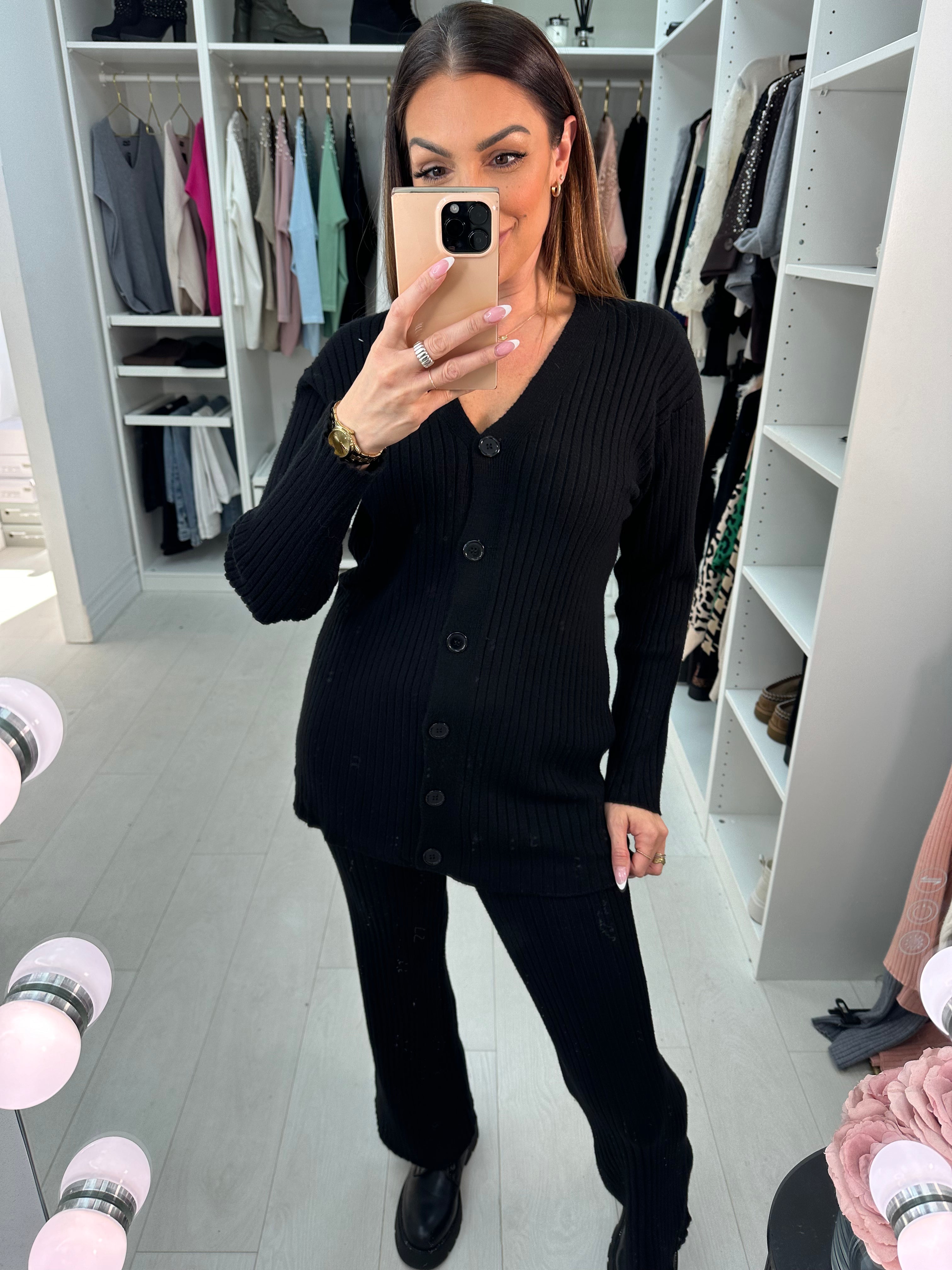 Ditah Plain Ribbed Loungewear Set