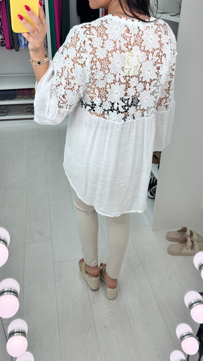 Cheyenne Plain Crochet Blouse