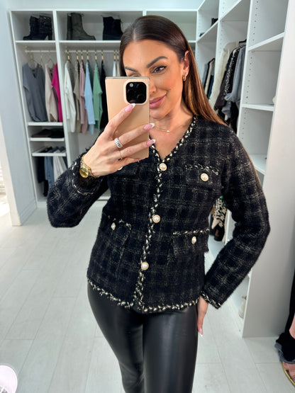 Dione Fluffy Checked Jacket