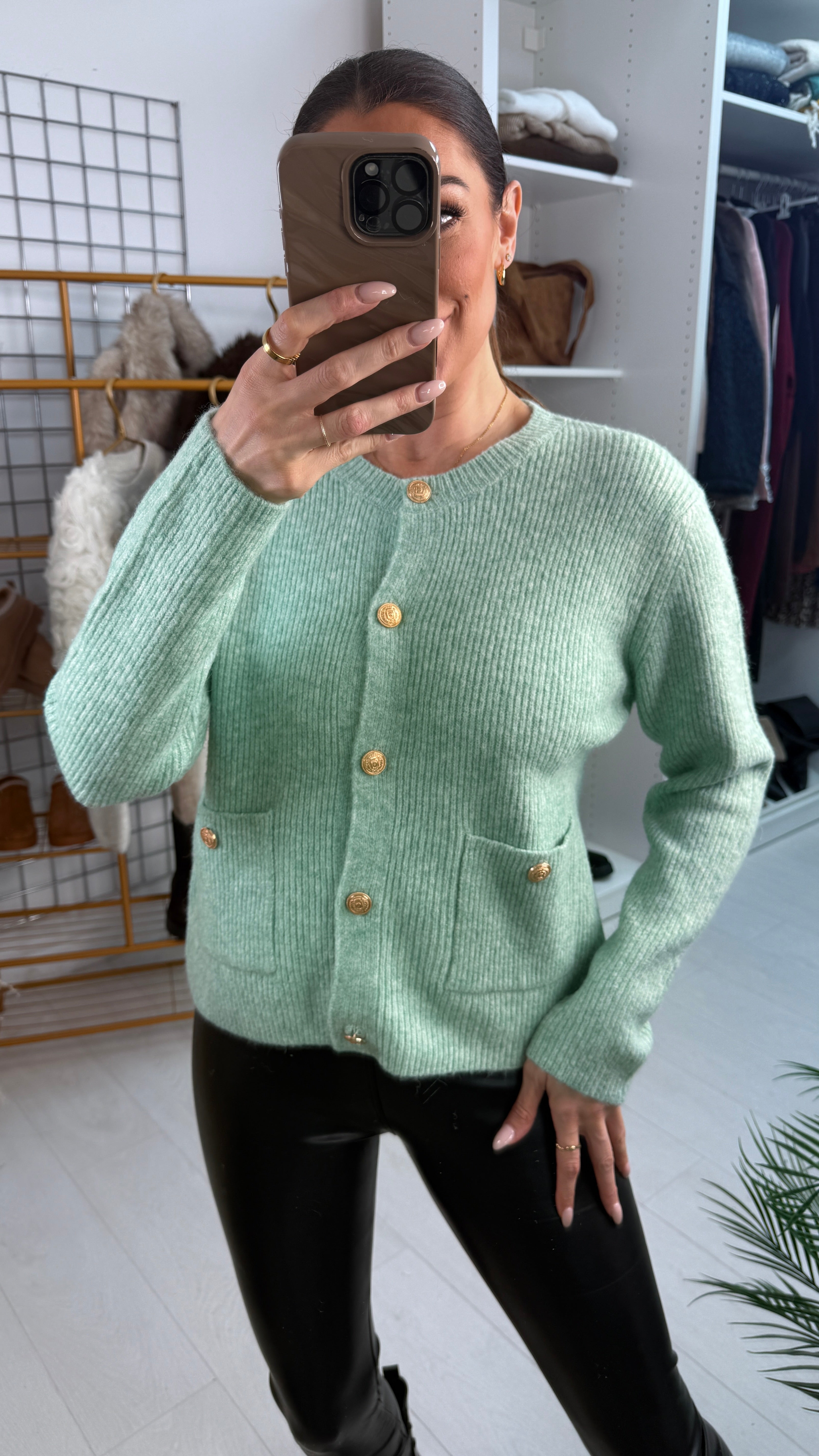 Calina Plain Supper Soft Button Front Cardigan