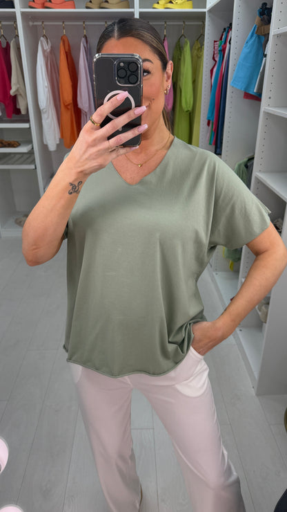 Imena Plain V Neck T-Shirt