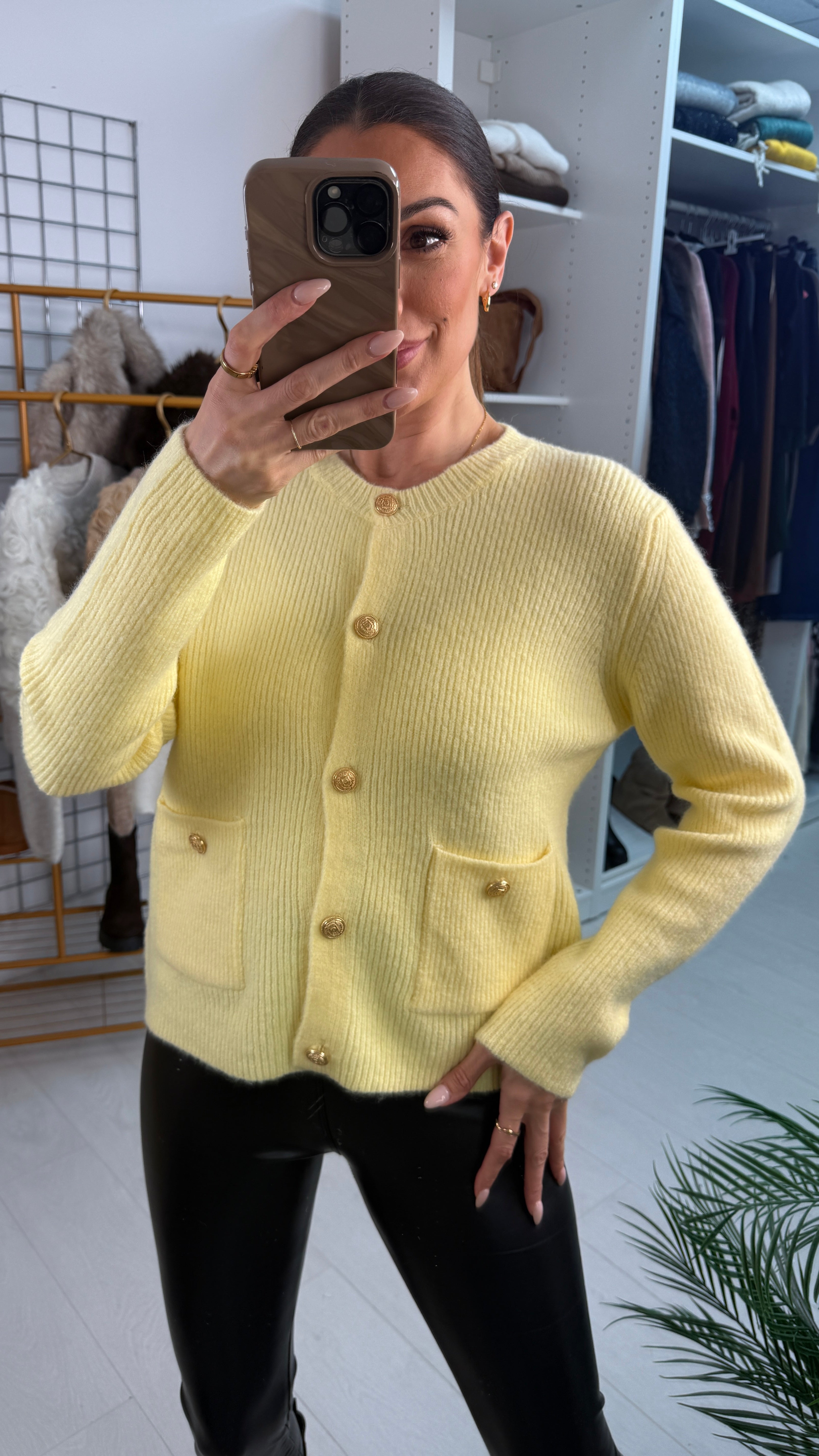 Calina Plain Supper Soft Button Front Cardigan