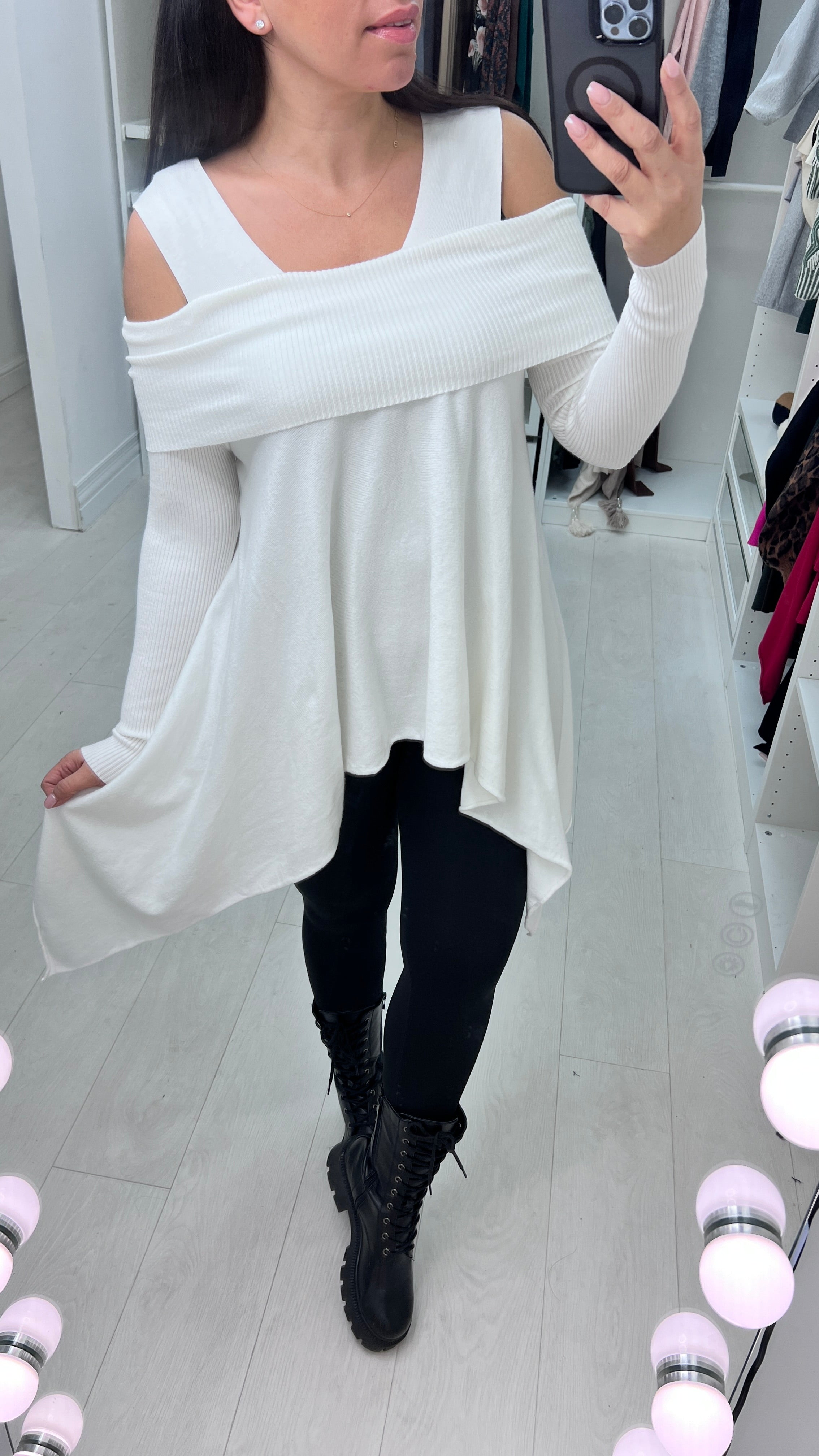 Malissa Drape Side Knitted Loose Fit Jumper