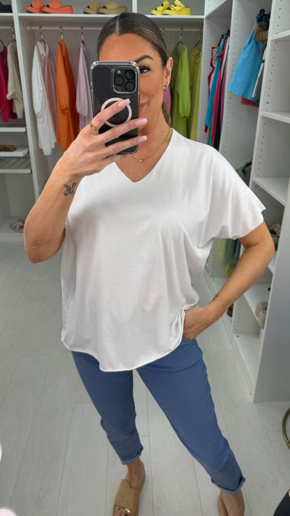 Imena Plain V Neck T-Shirt
