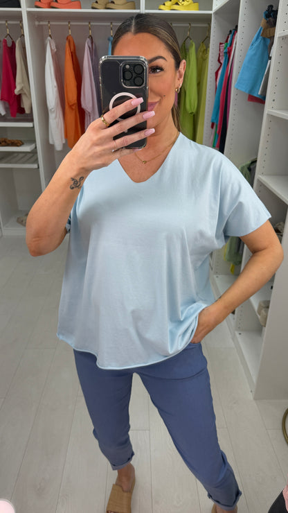 Imena Plain V Neck T-Shirt