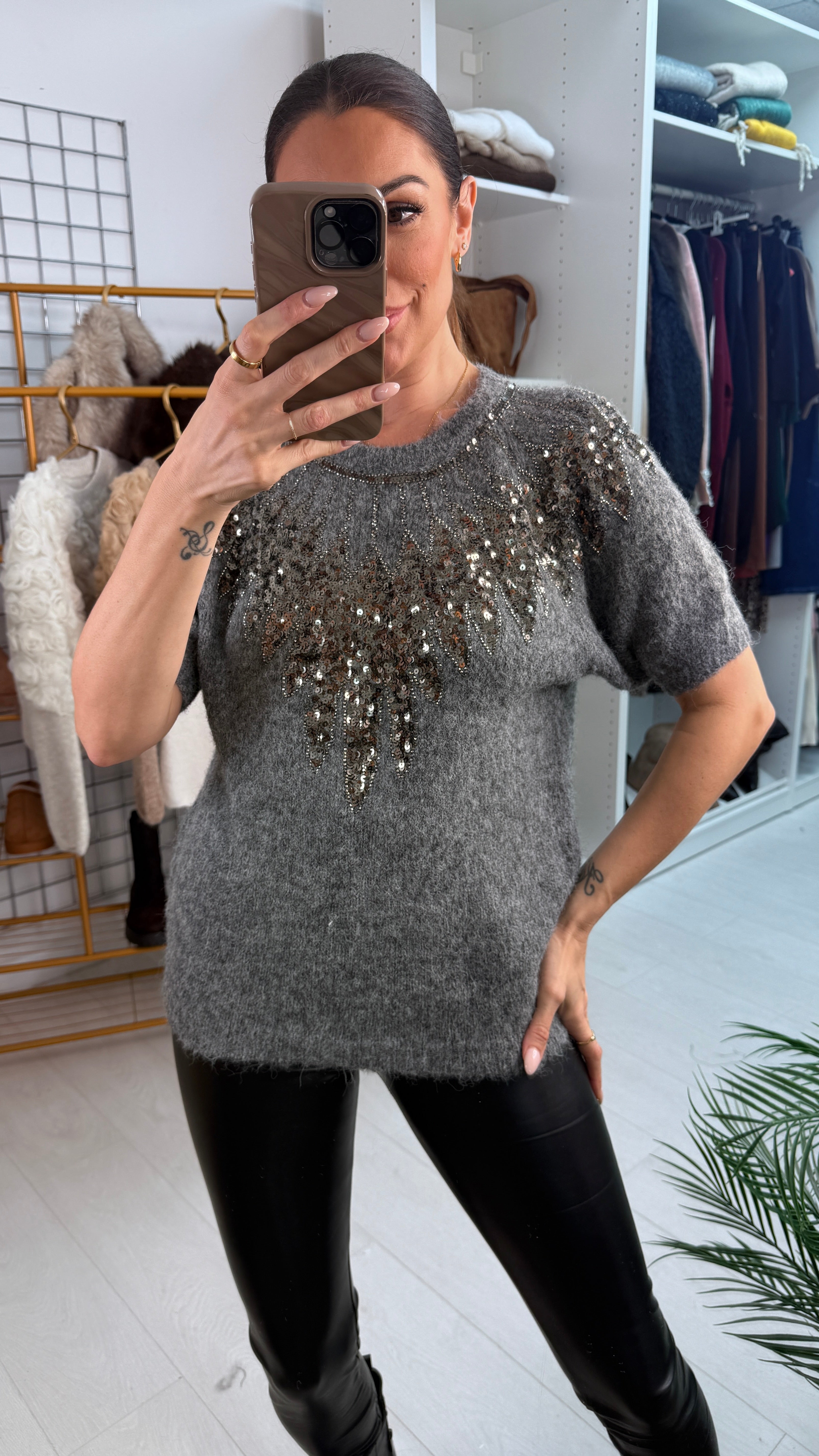 Sherrie Sequin Embellished Soft Knit Jumper