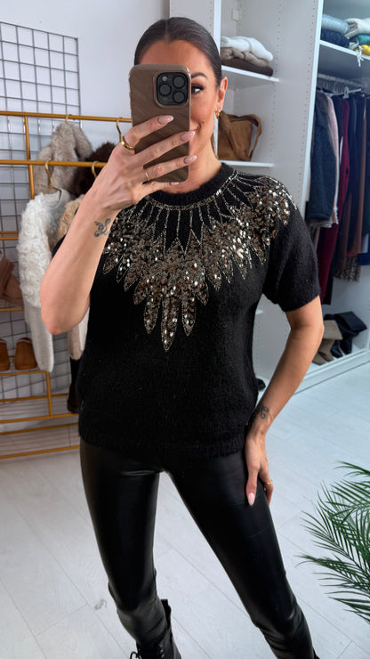 Sherrie Sequin Embellished Soft Knit Jumper
