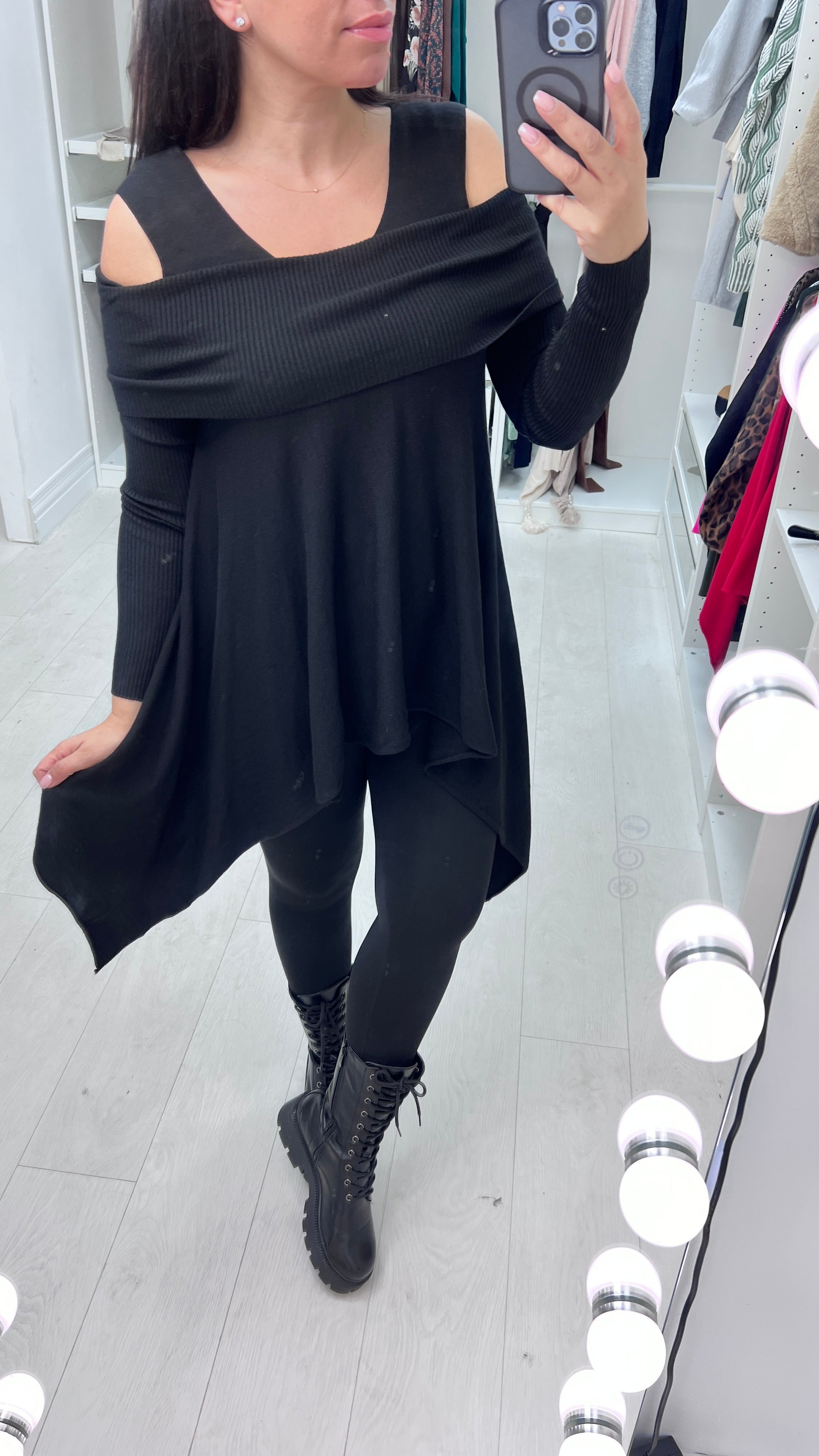 Malissa Drape Side Knitted Loose Fit Jumper