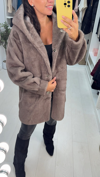Jovina Faux Fur Hooded Coat