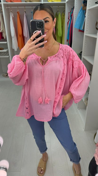 Noire Plain Embellished Loose Fit Top